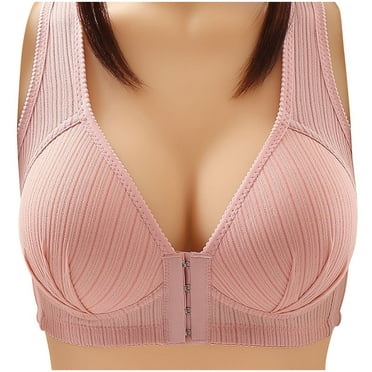 yievot Women's Bra Soild Wire Free Underwear One-Piece Bra Everyday Front Buckle Underwear Comfort Wireless Bra