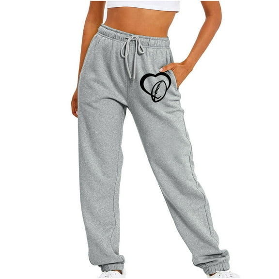yievot Women's Casual Baggy Sweatpants Print High Waisted Joggers Pants Athletic Cinch Bottom Sweatpants Lounge Trousers with Pockets