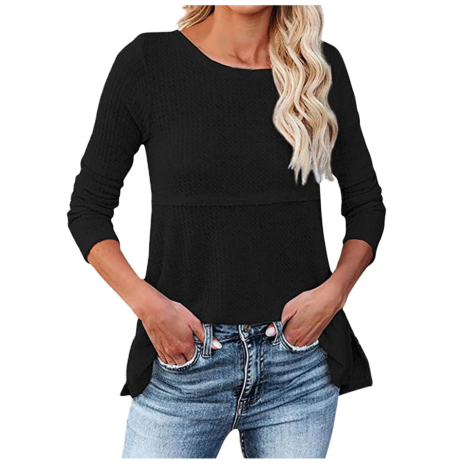 yievot Womens Casual V Neck Long Sleeve Tunic Tops to Wear with