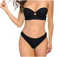 thumbnail image 1 of yievot Women's Strapless Bandeau Swimsuit Bikini Sets High Cut Bathing Suit Beachwear Swimwear Triangle Bathing Suit, 1 of 1