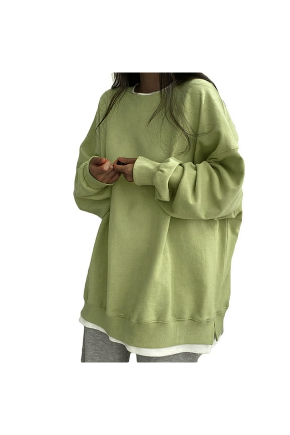 Womens Oversized Sweatshirts Long Sleeve Casual Crewneck Pullover Tops Fall Sweatshirts for Women