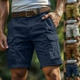 thumbnail image 1 of DDAPJ pyju Mens Cargo Shorts Lightweight Outdoor Hiking Shorts Stretch Tactical Work Shorts with Multi Pockets Khaki M, 1 of 7