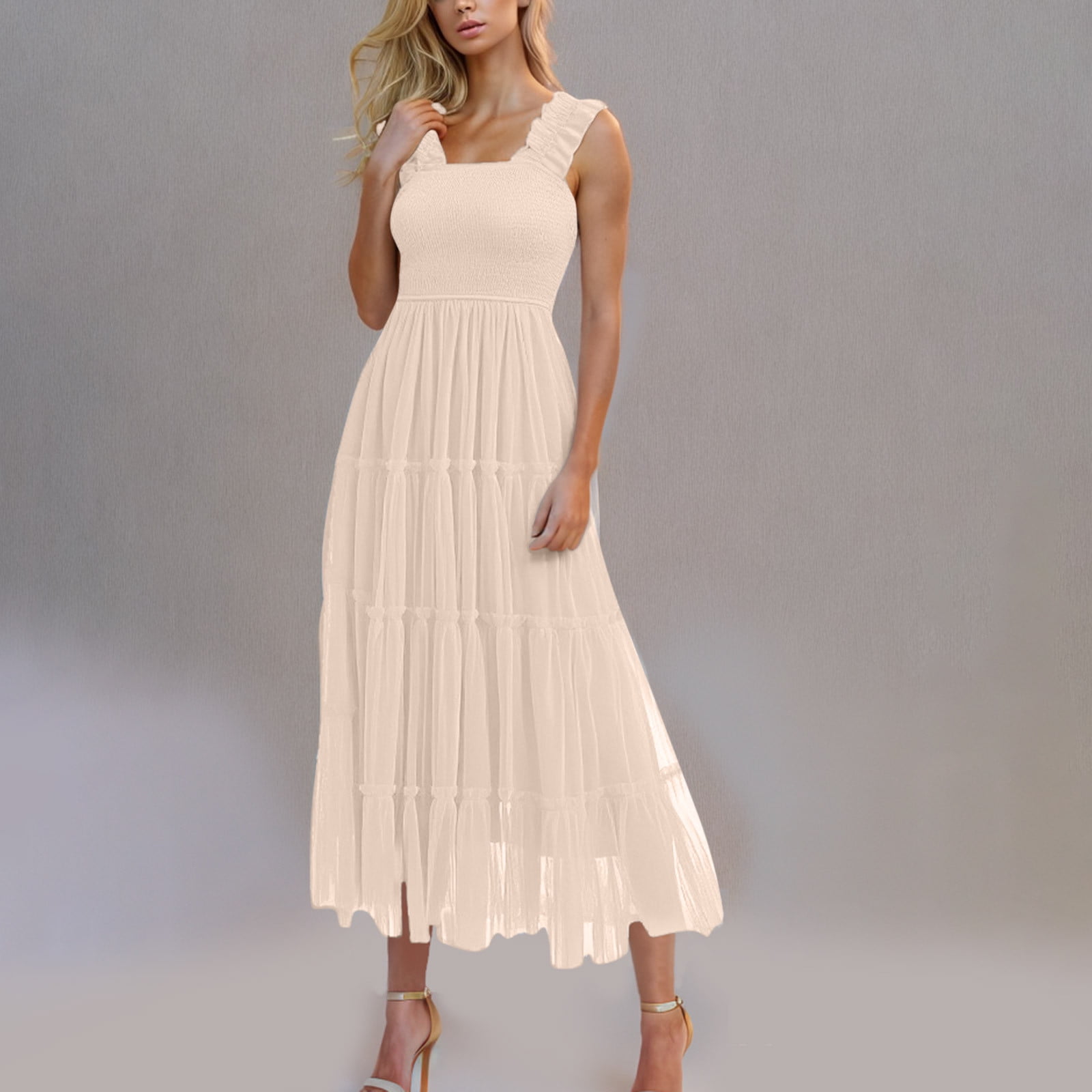 slim fit dress slacks The Meant to Shine White Square Neck Mini Dress Xs / White main image 0