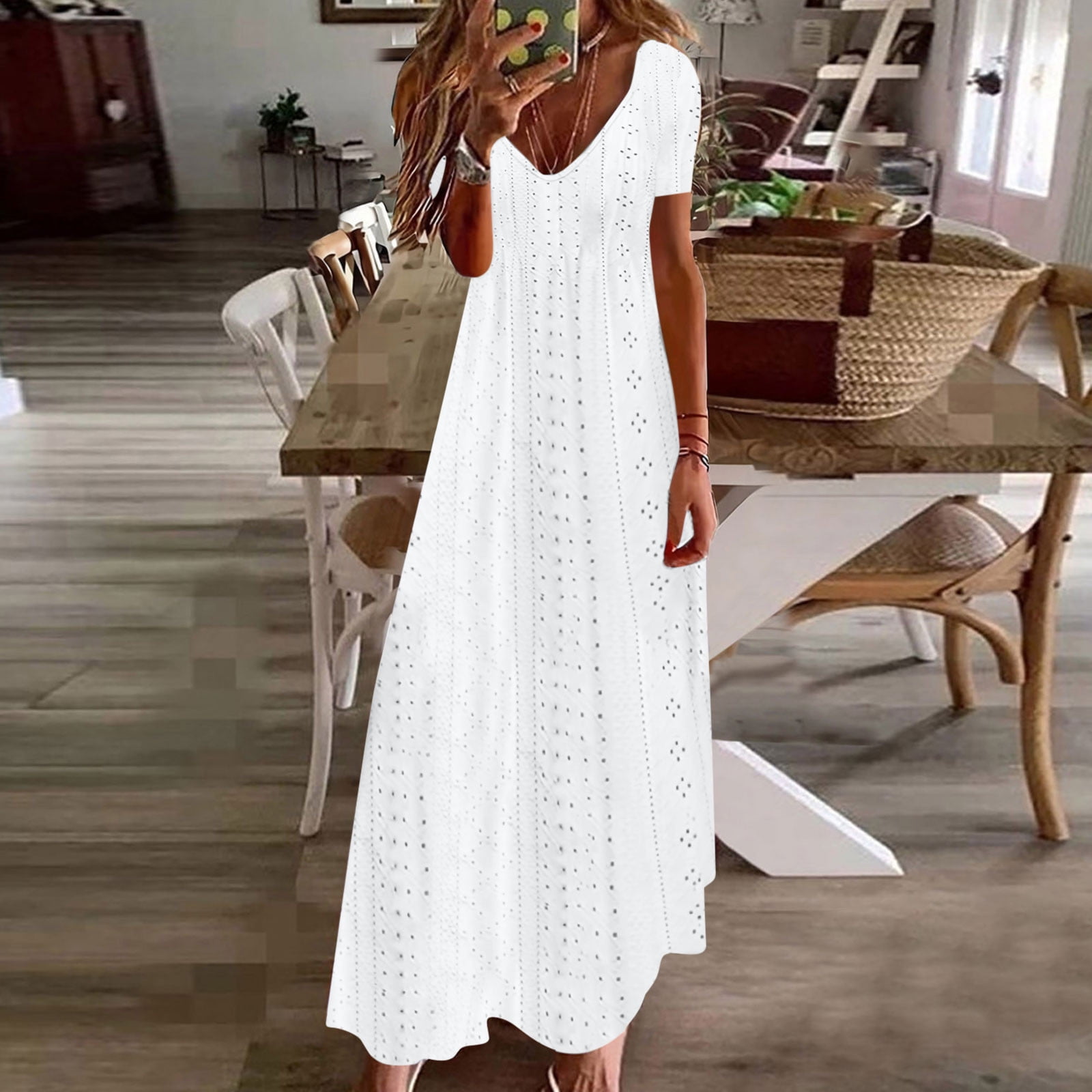 long white eyelet dress JANE dress White Eyelet XS