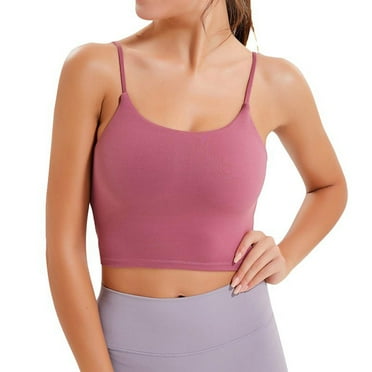 Summer Savings! EDHITNR Women's Tank Top, Women Tank Tops Loose Fitted, Tank Top With Built In Bra, Fashion Women Sleeveless Casual Vests Ladies Chest Pad Short Tank Tops