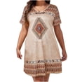 thumbnail image 1 of Enjoytime Boho Dresses for Women 2025 Casual Short Sleeved V-Neck Dress Ruffle Retro Leisure Hawaiian Travel Causal Women Plus Size Beach Dresses, 1 of 6