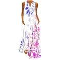 thumbnail image 1 of Enjoytime Womens Retro Color Block Dresses with Pockets Summer Sleeveless Beach Long Maxi Dress Pleated Hem Flowy Swing A Line Sundresses for Women 2025, 1 of 5