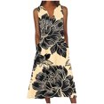 thumbnail image 1 of Enjoytime Womens Sun Dresses Summer Holiday Outfits 2025 Fashion Printed Sleeveless V Neck Tank Dresses with Pocket Loose Comfy Casual Flowy Women Beach Dresses, 1 of 5