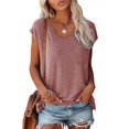 thumbnail image 1 of Summer Savings Evergreen Lenago Womens Tops Sleeveless Tank Tops V Neck Tunic Tops Summer Basic Loose Solid Color Casual Shirts Fit Blouse, 1 of 5