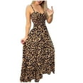 thumbnail image 1 of Fashion Beach Dress for Womens 2025 Plus Size Leopard Print New Sexy Temperament Suspender Dress, 1 of 6