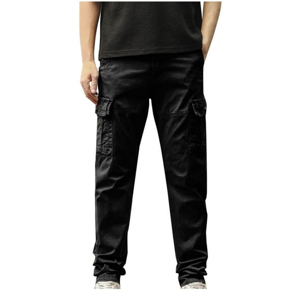 Fmbrln Mens Summer Cargo Pants Fashion Casual Multipockets Solid Color Work Pants Lounge Outdoor Hiking Trousers