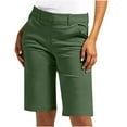 thumbnail image 1 of Fmbrln Womens Plus Size Summer Bermuda Shorts Fashion Casual Stretch Waist Knee Length Work Shorts with Pockets Outdoor Hiking Shorts, 1 of 8