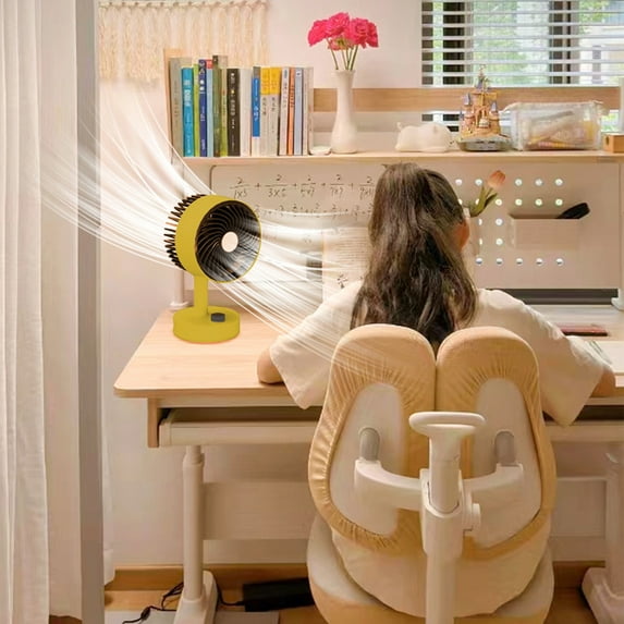 Summer Savings! Foldable Desk Small Fan, InsCrazy Portable Desktop Fan Infinitely Adjustable Gears Fan Strong Wind Quiet Work Fan for Home Bedroom Office Desk Outdoor