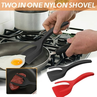 Summer Savings!Fried Egg Double Spatula Tong, Silicone Spatula 2 In 1 Grip and Flip Tongs Egg Flipper Spatula Cooking Turner Pancakes Shovel Spatula Turner for Eggs Fish Pancake Pizza Steak