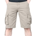 thumbnail image 1 of HOOMEUMY Men's Cargo Shorts Relaxed Fit Multi-Pockets Straight Summer Shorts with Drawstring Beige 10, 1 of 4