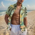 thumbnail image 1 of Horkkom Button Down Shirt Men Casual Short Sleeve Hawaiian Shirt Tropical Floral Print Beach Shirts, 1 of 6