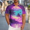 thumbnail image 1 of Horkkom Mens Shirts Short Sleeve with Pocket Summer Hawaiian Print Beach Shirts Loose Casual Button Up Shirt, 1 of 6