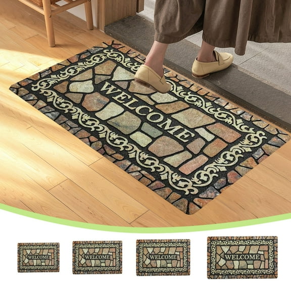 Summer Savings! InsCrazy Bathroom Rugs Non-Slip Simulation Vision Entrance Door Mat Bathroom Door Mat Floor Mat At The Entrance of The Bathroom 24" x 36"