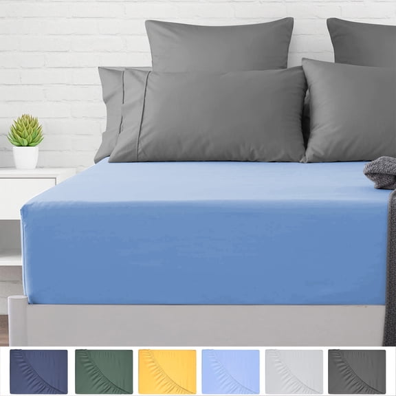 Summer Savings! InsCrazy Fitted Bed Sheet, Queen Size Bed Sheet Non-Slip Mattress Protection Soft Microfiber Bed Cover, Perfect for Sleeping Naked 60 x 80"
