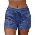 thumbnail image 1 of LADIGASU Women's Summer Solid Color able Drawstring Pocket Sports Shorts, 1 of 6