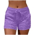 thumbnail image 1 of LADIGASU Women's Summer Solid Color able Drawstring Pocket Sports Shorts, 1 of 6