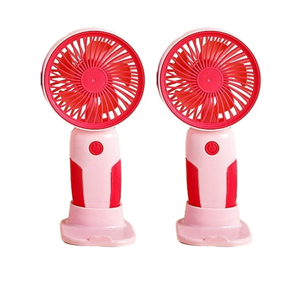 Summer Savings! LHNFT 2 Pack Mini Handheld Fan, USB Rechargeable Cartoon Strawberry Look Portable Fan with Removable Base for Home Office Outdoor