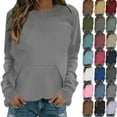 thumbnail image 1 of Lenago Sweatshirts for Women Plus Size Long Sleeve Shirts Crewneck Tops Pullover Blouse Oversized Pullover Womens Hoodies Sweatshirts Tunic Tops Lightweight Pullover Sweatshirts With Pockets, 1 of 5