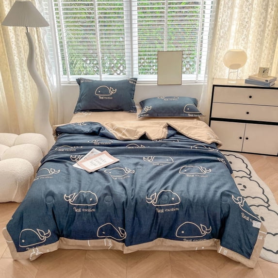 Summer Savings Lightweight Summer Comforter Q-Max>0.45 Cooling Blanket for Night Sweats Budget-Friendly Summer Bedding Perfect for Warm Weather & Hot Sleepers All-Season Ice Blanket Twin Size
