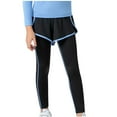 thumbnail image 1 of Loopsun Boys Girls Sports Leggings, Children's Solid Sun Protection Cool Summer Outdoor Sports Pants Blue 11-12 Years, 1 of 5