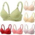 thumbnail image 1 of Loopsun Bras for Women, Womens Comfortable Solid Thin Cup Gathered Underwear Daily Bra Watermelon Red 40/90, 1 of 3