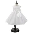 thumbnail image 1 of loopsun Children Dress Girls Sleeveless Princess Dress Bow Tie Lace Flowers Mesh Dress Tufted Dress White 8-9 Years, 1 of 5