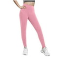 thumbnail image 1 of Loopsun Girls Sports Leggings, Girls Solid Casual Waist Tight Bottom Yoga Pants Long Pants Pink 5-6 Years, 1 of 5