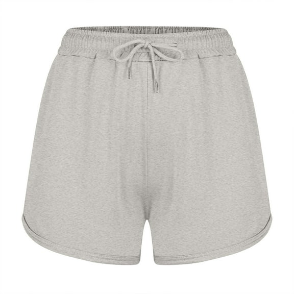 Loopsun Plus Size Womens Shorts, Summer Shorts for Women, Women's High Waist Drawstring Sports Loose Casual Wide Leg Shorts Gray XXXL