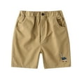 thumbnail image 1 of Loopsun Toddler Boys Summer Shorts, Summer Boys Solid Print Five Quarter Pants Elastic Pants for Wearing Outside Khaki 3-4 Years, 1 of 5