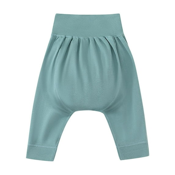 Loopsun Toddler Pants, Children's Thin Solid High Waist and Belly Protection Casual Elastic Waist Pants Green 2-3 Years