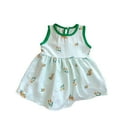 thumbnail image 1 of Loopsun Toddler Summer Dresses, Children's Girls Summer Sleeveless Round Neck Casual Loose Dress Green 9-10 Years, 1 of 3