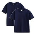 thumbnail image 1 of Loopsun Toddler Summer Tops, 2 Pack Girls Shirts Short Sleeve T Shirts Soft Basic Tees Kids Solid Summer Top Navy 11-12 Years, 1 of 5