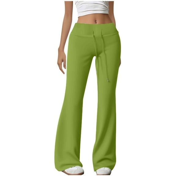 Loopsun Womens Pants, Casual Pants for Women, Fashion Women's Casual Solid Casual Elastic Waist Full Length Pants Army Green M