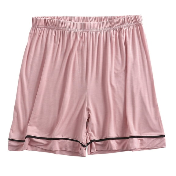Loopsun Womens Shorts, Summer Shorts for Women, Women's Summer Solid Elastic Waist Thin Shorts Home Pants Sports Outerwear Pink XXL