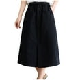 thumbnail image 1 of Loopsun Womens Summer Skirts, Skirts for Women, Women's Summer Casual Button Open A-line Pocket Loose Straight Skirt Black L, 1 of 5