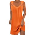 thumbnail image 1 of Lovzfmll Dresses for Women, Women's Casual Versatile Printed Round Neck Casual Sleeveless Suspender Dress Orange XL, 1 of 5