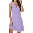 thumbnail image 1 of Summer Savings! Lovzfmll Tank Dresses for Women, Women's Fashion Casual Round-Neck Vintage Sleeveless Print Dresses Purple M, 1 of 7
