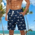 thumbnail image 1 of MELDVDIB Men's Swim Trunks Fashion Print Elastic Waist Drawstring Bathing Suit Hawaiian Shorts Summer Casual Beach Swimsuits Shorts with Pockets, Navy 3XL, 1 of 5