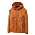 thumbnail image 1 of Men Sunscreen Motion Coat Casual Outdoors Lightweight Thin Hooded Multiple Pockets Hooded Coat, 1 of 3