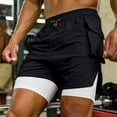 thumbnail image 1 of Mens Shorts, Running Shorts for Men, Muscle Men's Sports Shorts for Summer Fitness Running Training Breathable and Casual Double-layer 2-in-1 Five Inch Shorts, 1 of 6