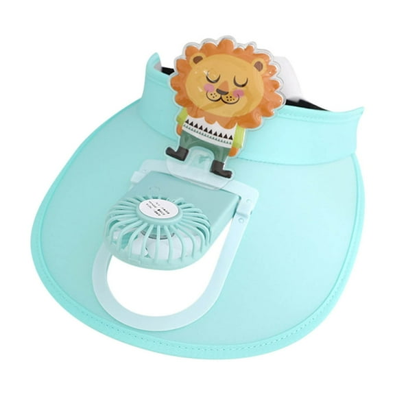 Miqool Kids Boys Girls Sun Visor Hat with Built-in Fan UPF 50  Sun Protection Hat Wide Brim Visors Fan Caps for 3-16Y