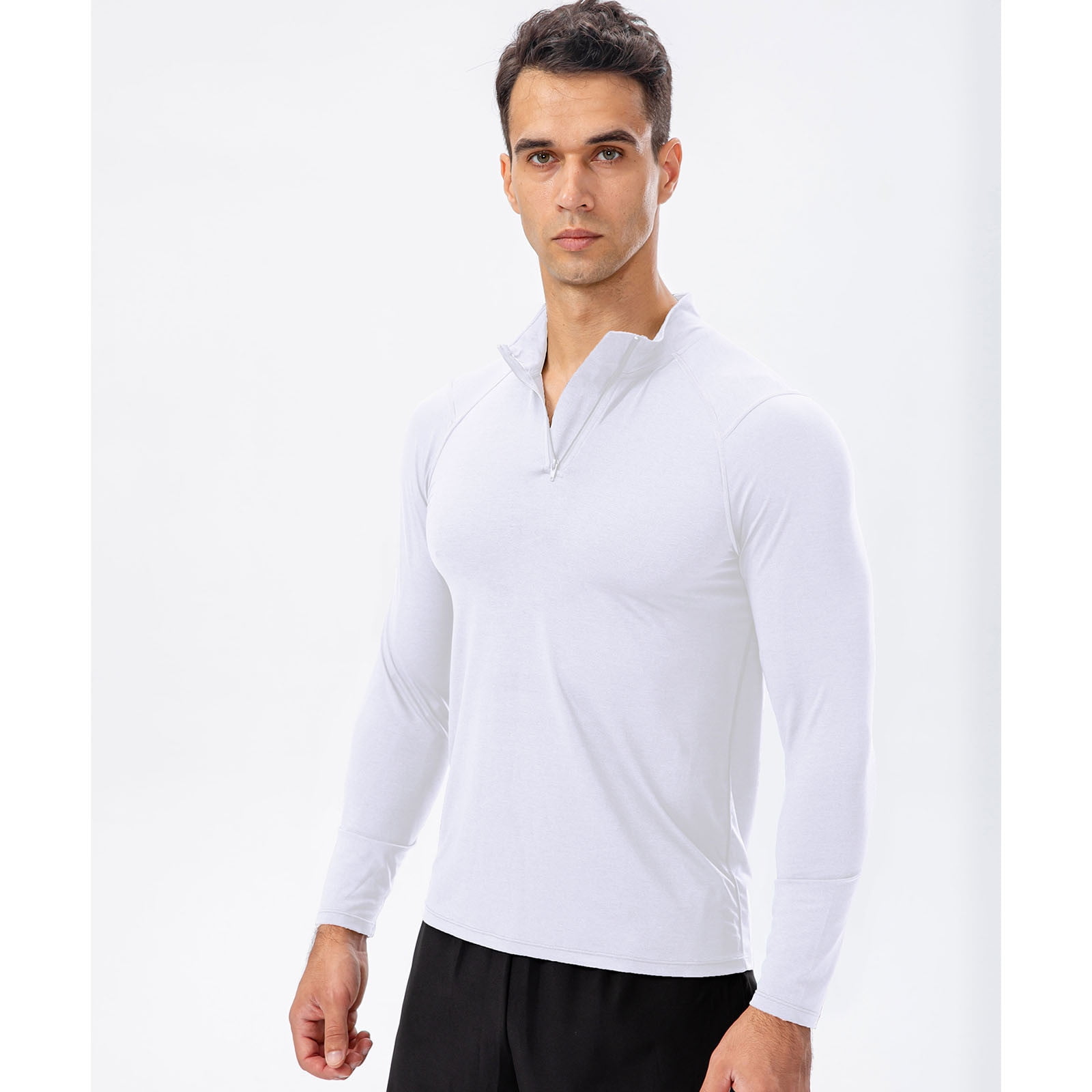 Summer Savings Ofreoo Men's Fitness Long Sleeve Quick Dry Running