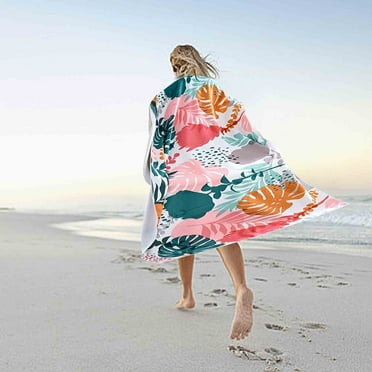 Summer Savings! Outoloxit Microfiber Beach Towel Super Lightweight Colorful Bath Towel Sandproof Beach Blanket Multi-Purpose Towel For Travel Swimming Pool, 28×60Inch