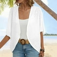 thumbnail image 1 of Summer Savings! Pitauce Women's Soft Breathable Lightweight Cardigan Summer Casual Short Sleeve Hollow Out Kimono Cardigan Beach Cover Up, 1 of 5