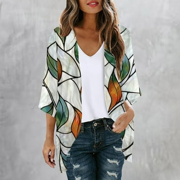 Up to 65% off Pitauce Women's Summer Chiffon Sheer Lightweight Cardigan Puff Sleeve Kimono Cardigan Open Front Casual Loose Swimsuit Coverup